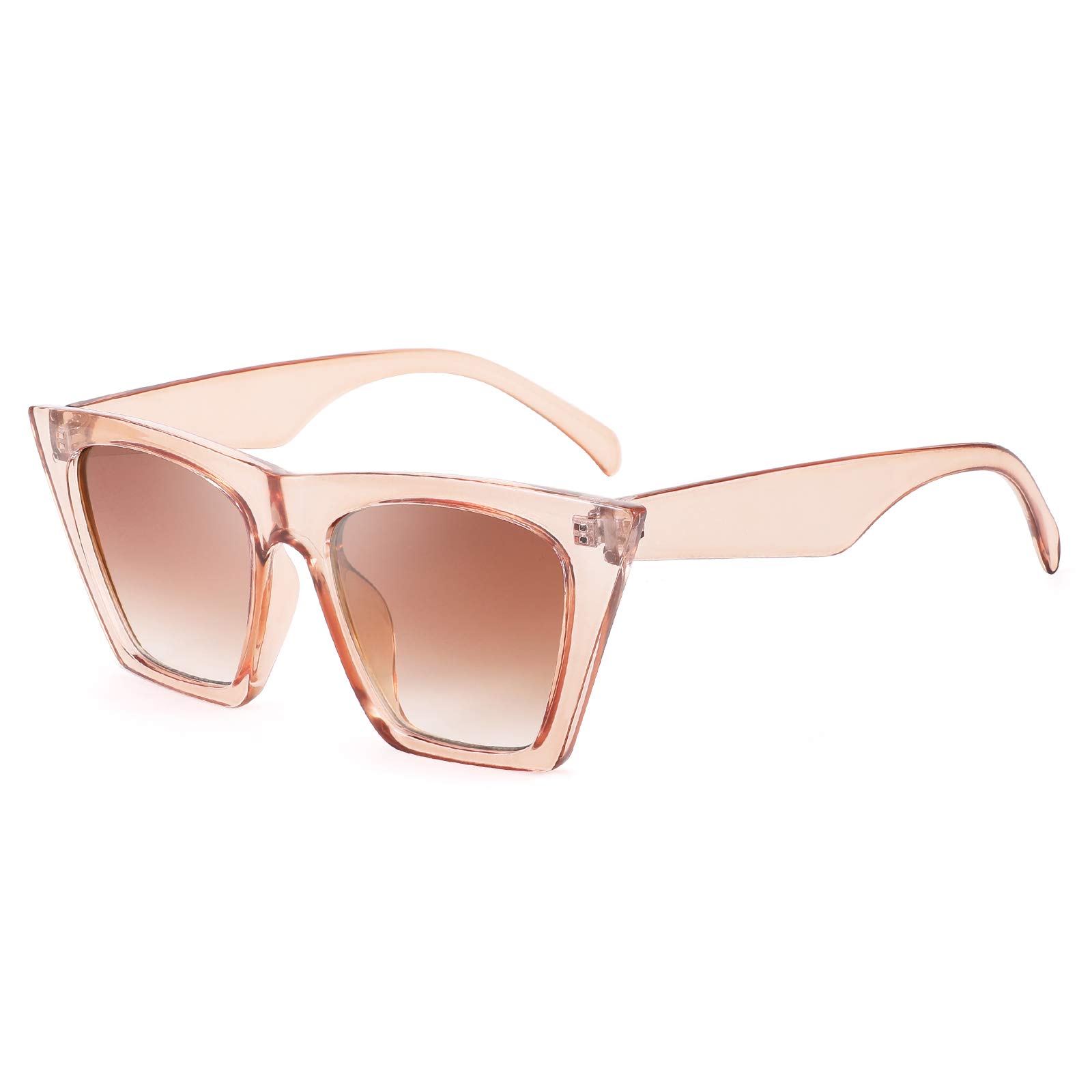 FEISEDY Vintage Square Cat Eye Sunglasses Oversized Women Fashion Sun Glasses B2473