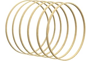 Worown 6 Pack 10 Inch Wooden Floral Hoops for DIY Wall Art