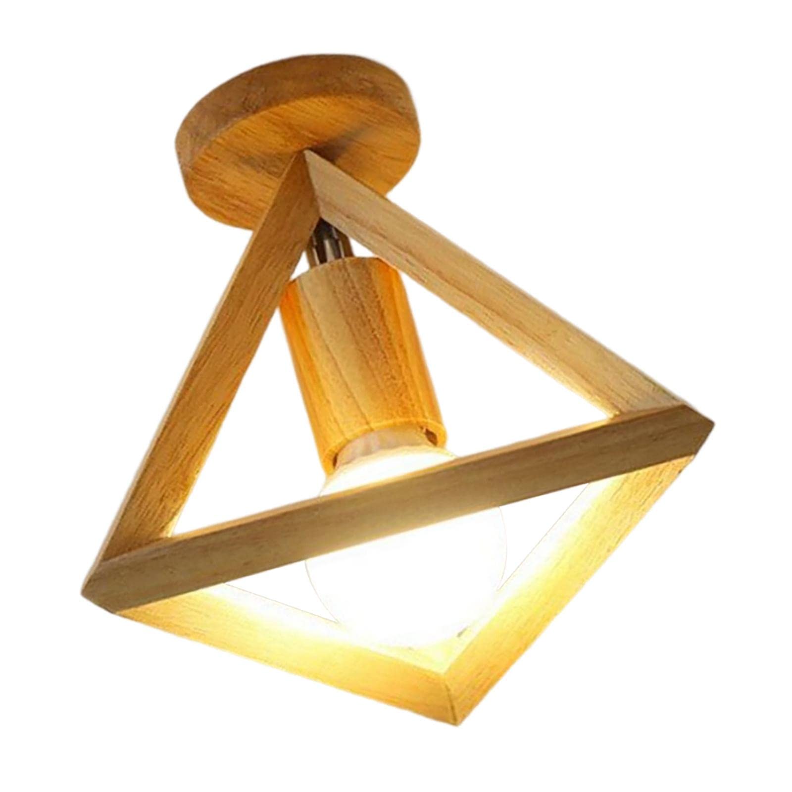 Club Bollywood®Nordic Led Ceiling Light E27 Base Wood Cage for Corridor Bathroom Hotel Triangle|Home & Garden | Chandeliers & Ceiling Fixtures|1 Piece Ceiling Lamp-image-35