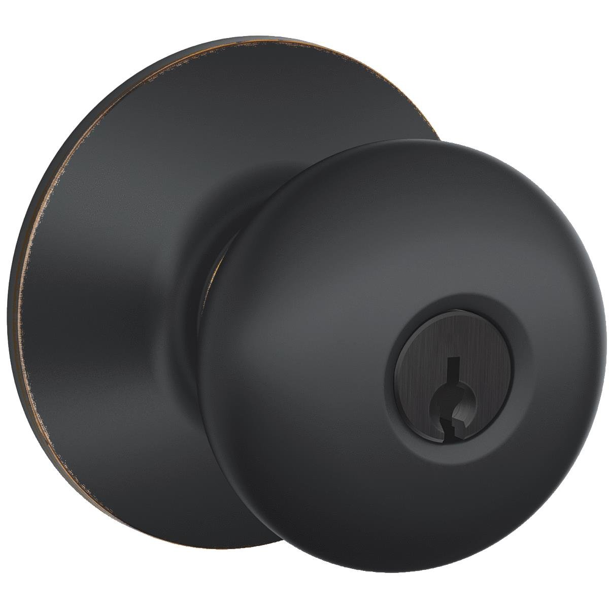 SCHLAGElock co f51vply716 Aged Bronze, Plymouth Knob Entrance Lock