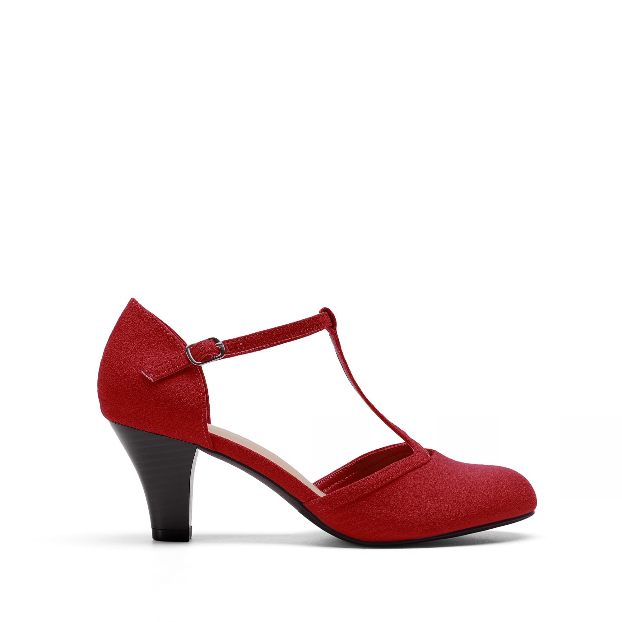 DREAM PAIRS Escarpins Femme Petit Talon à Lanière T, Chaussures Rétro Élégantes et Confortables pour Soirée, Mariage et Occasions Formelles