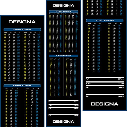 Tapis de fléchettes ultra résistant Designa Darts Mat antidérapant avec lignes de tir