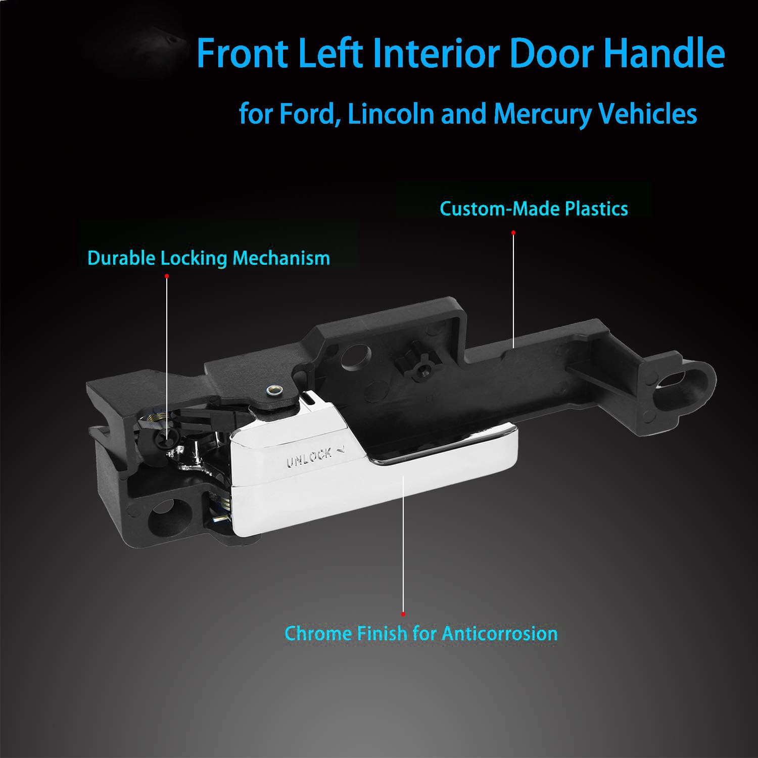 Ford Fusion 2006-2012 Inner Inside Door Handle Chrome Left