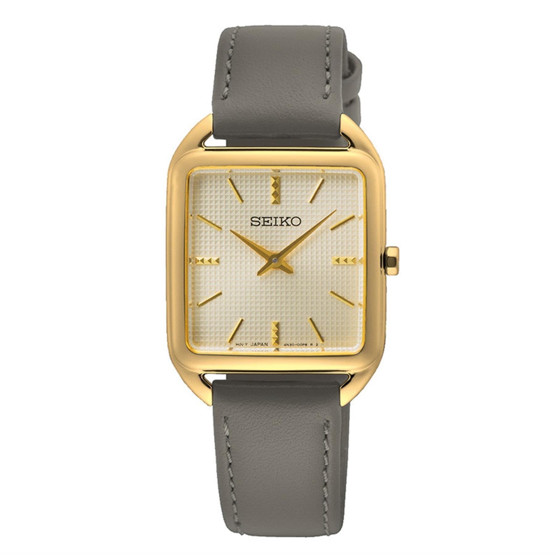 Seiko Women Analog Quartz Watch with Leather Strap SWR090P1