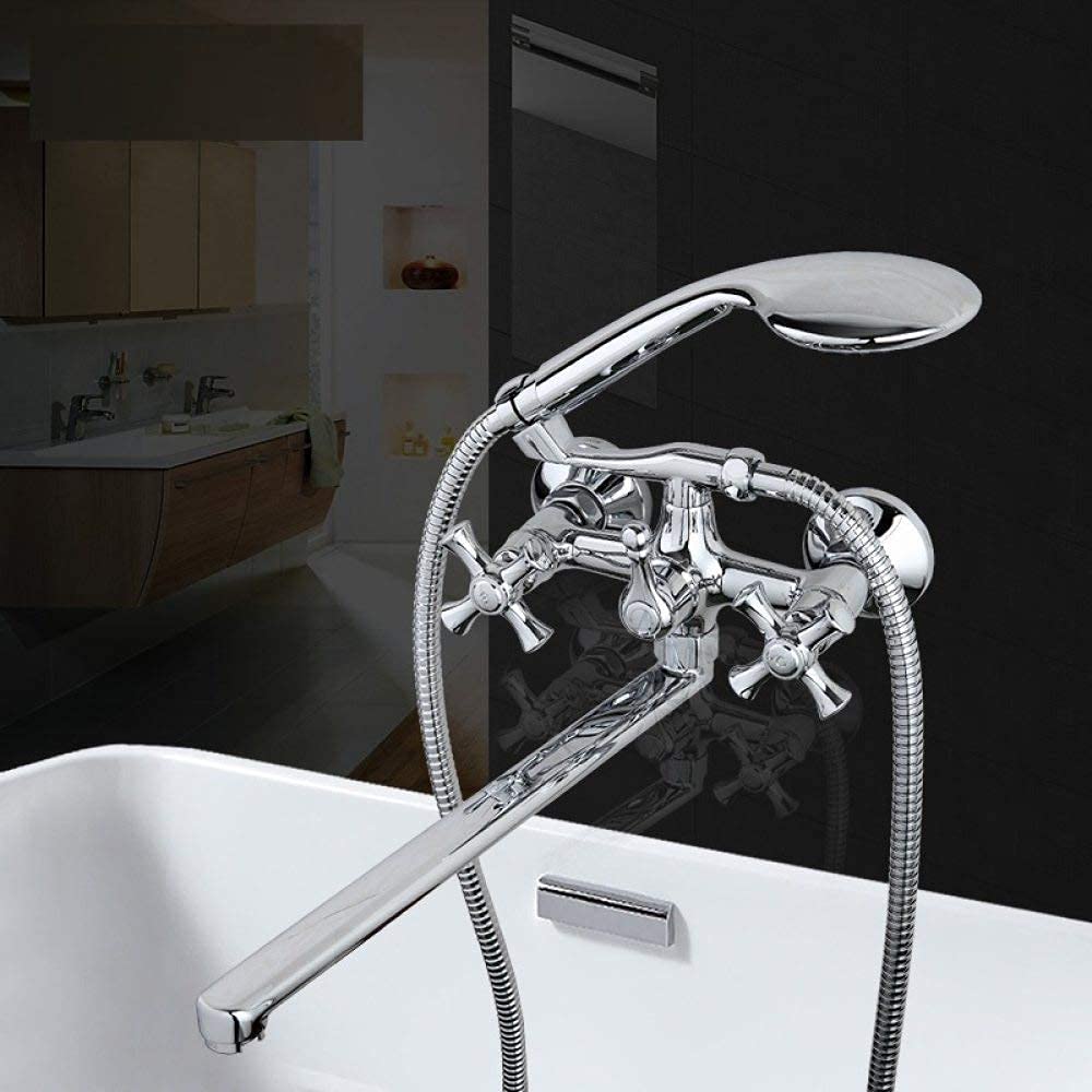 Robinet de douche en laiton mural avec mitigeur de baignoire bronze et lavabo