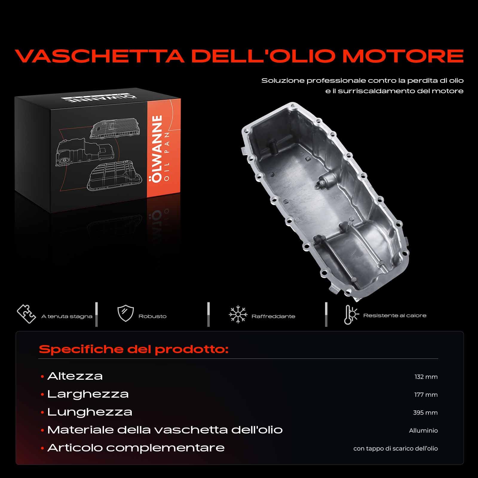Frankberg Coppa dell'olio 55221011 | Compatibile con: Idea 350, Combo Box/Combi X12, 500/595/695 312_, Punto 199_, 500 C 312_, Punto Evo 199, 500 312_