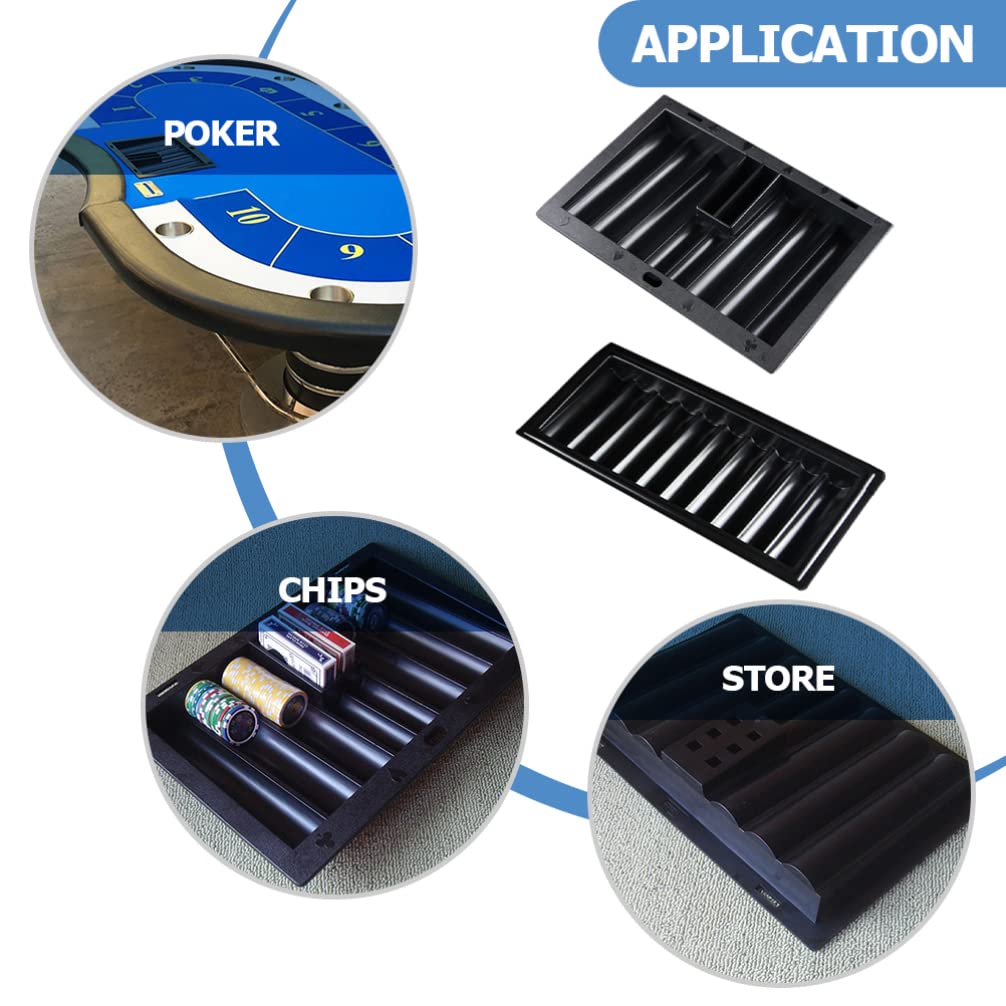 BESPORTBLE 2pièces Plateau à Jetons De Poker Plastique Plateau De Rangement pour Jetons De Table Plateaux Porte-jetons