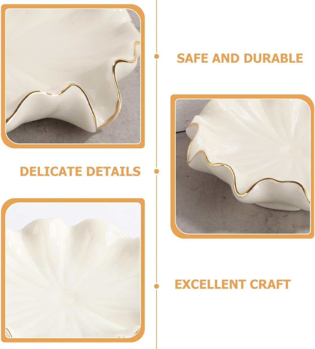 UPKOCH Ceramic Soap Dish Lotus Leaf Shape Self Draining Bar Soap Holder White Bathroom Vanity Tray for Shower Sink