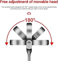 Vista 3 de WISEUP - Llave de trinquete CR-V forjada, llave de trinquete de cabeza flexible de 10 mm, llave de diseño industrial de doble uso, herramientas