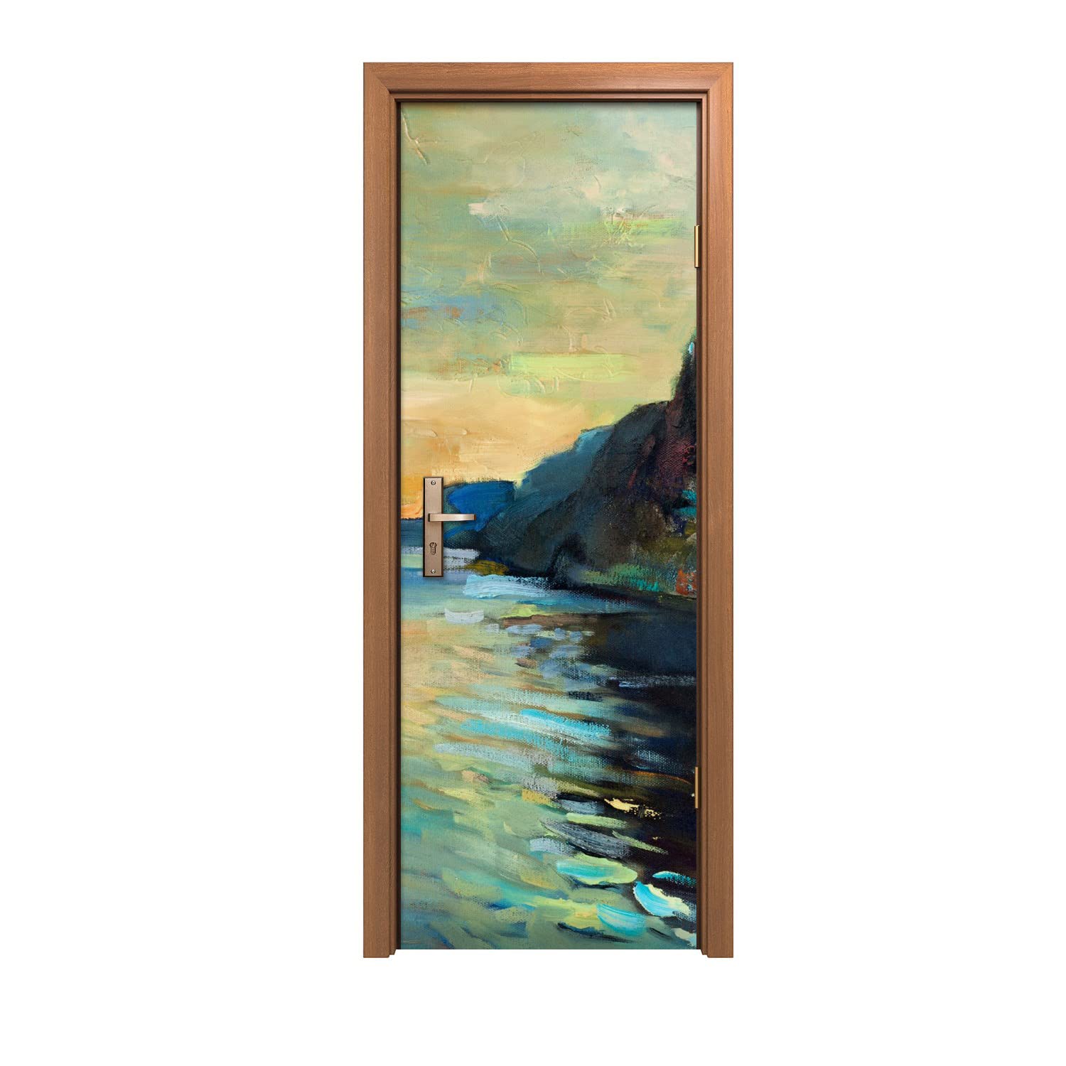 Autocollant de porte paysage marin pour créer une ambiance évasion et nature dans la chambre