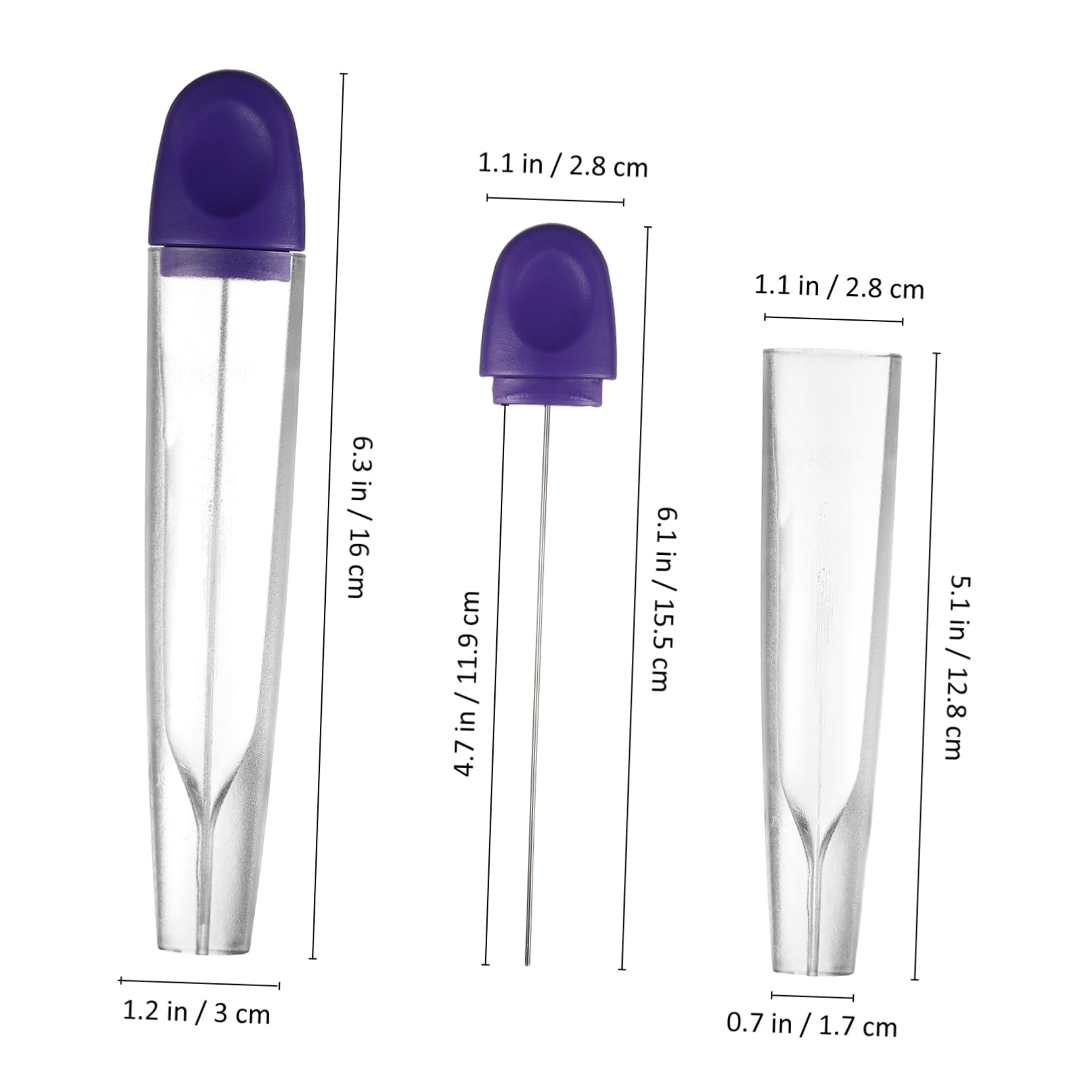 Ciieeo 2Pcs Stainless Steel Cake Tester Skewers DIY Baking Pins for Cake Doneness Ergonomic Handle for Easy Use for Home Bakery