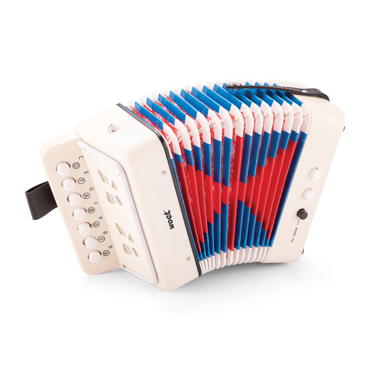 Woet® Accordéon Jouet Blanc pour Enfants, Instrument de Musique avec Livret de Chansons et 8 Chansons, Jouet Éducatif Débutant, Développement Musical, À Partir de 3 Ans