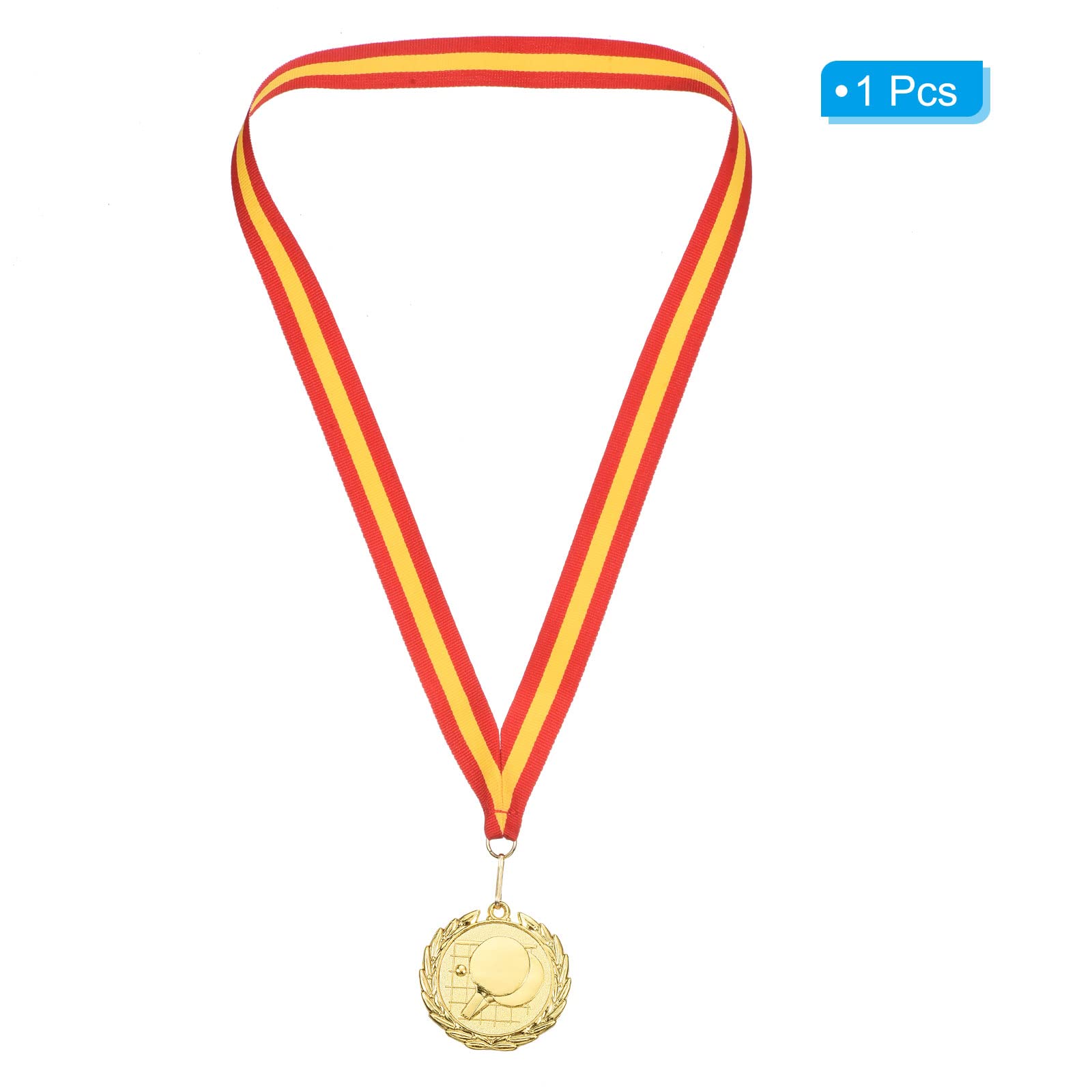 PATIKIL 2" Ping Pong Médailles, Table Tennis Prix Médailles Or Médaille avec Ruban Rouge Jaune pour Jeus Sports Concours