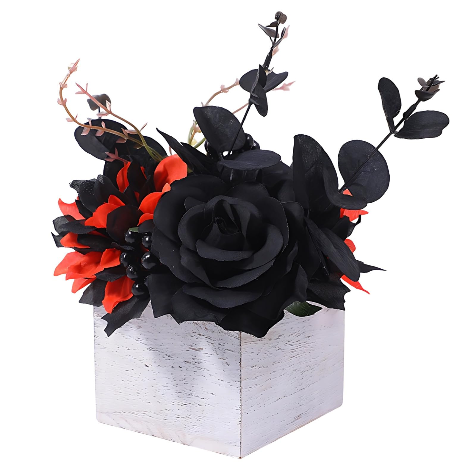 Fleurs artificielles d'Halloween pour une ambiance gothique chic sur table basse