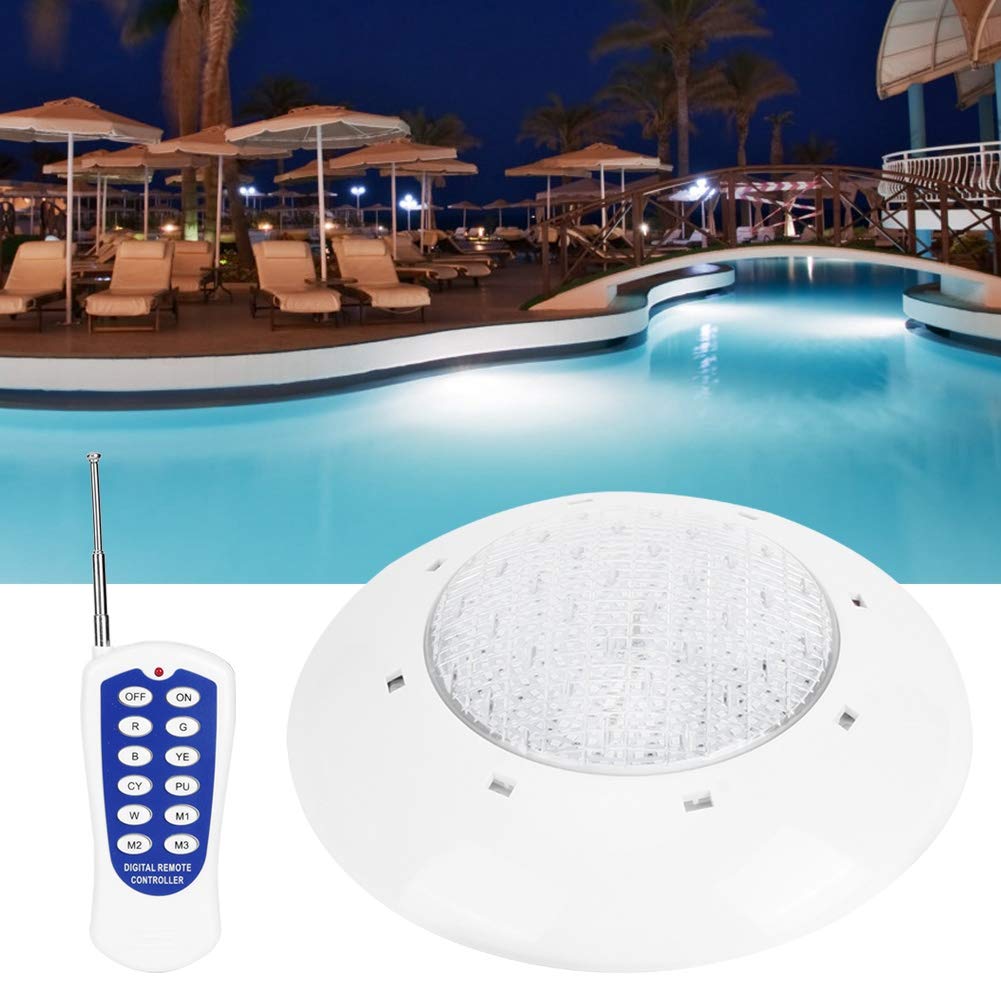 Fafeicy Luce Subacquea 45W 460LED con Telecomando, Lampada da Parete per Piscina Cambia Colore per Paesaggio, Bassa Tensione AC12V, Impermeabile IP68, RGB, Angolo 120°