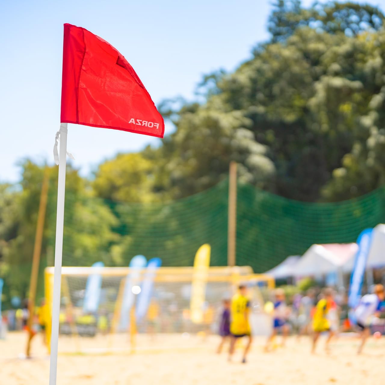 FORZA Corner Flags (Pack of 4) | Durable Polyester Soccer & Sports Field Flags for Training & Match Use - Standard and Pro Options (Poles Not Included) (Red, Standard)