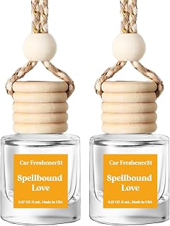 HoogaLife Car Air Freshener Diffuser – Revitalize Your Drive with Hanging Air Freshener Diffuser Aromatic Bliss On The Go(Spellbound Love)