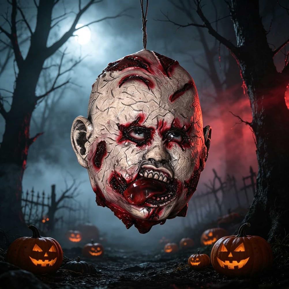 Décoration d'horreur Suspendue de Halloween,Zombie en Latex Sanglant