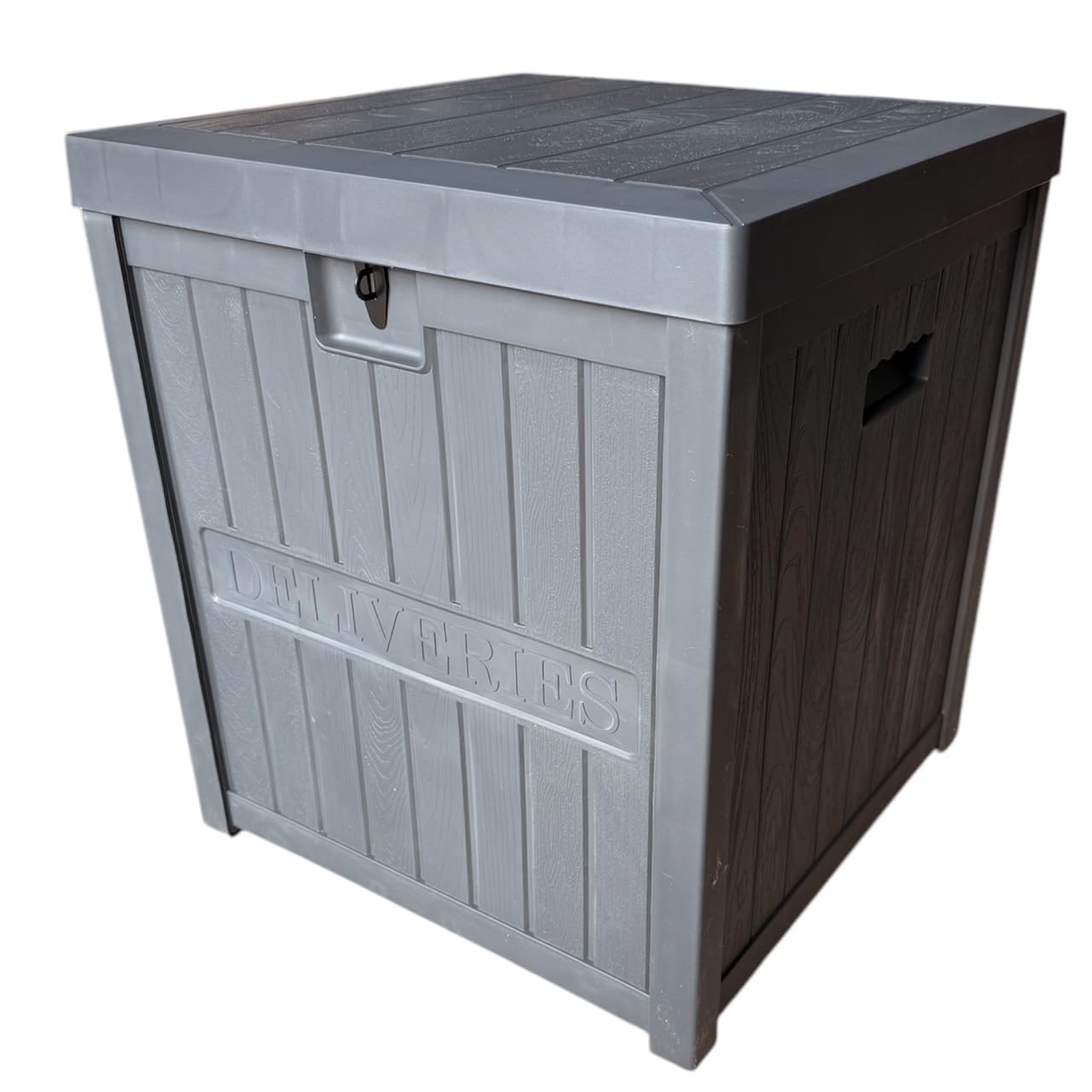 EAZILIFE Outdoor Parcel Delivery Box, Large Weatherproof Package Mail Post Storage Container, 56 x 56 x 62 cm