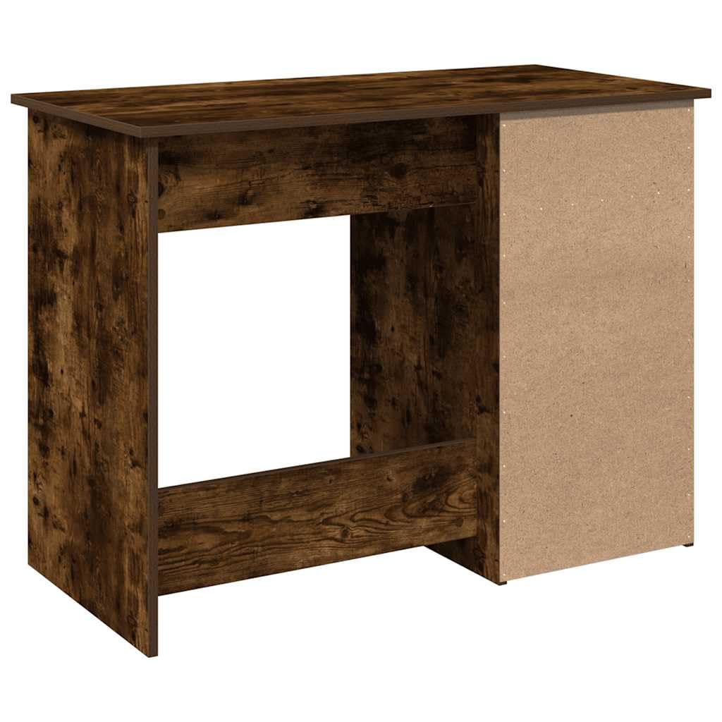 Escritorio de madera de roble ahumado, 102 x 50 x 75 cm, mesa de trabajo, mesa de ordenador, para oficina, estudio, salón, con amplia superficie de trabajo y espacio de almacenamiento