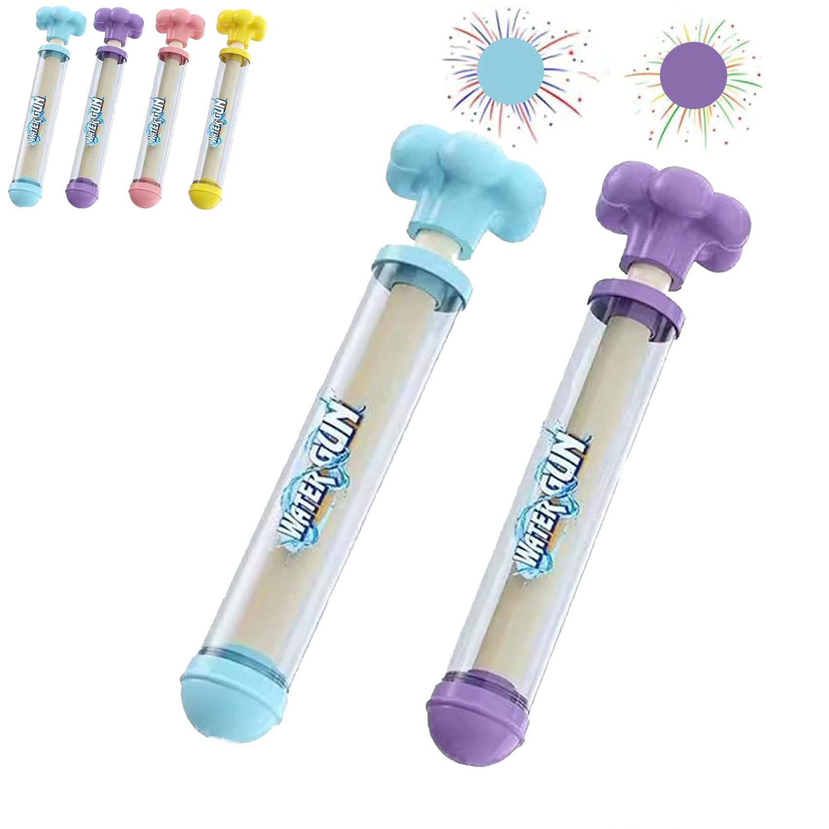 Firework Water Spray Gun - 2/4PCS Fireworks Water Gun, Funny Romantic FireworkWaterGun for Family Gatherings, Water Festivals, Pool Parties (Blue+Purple)