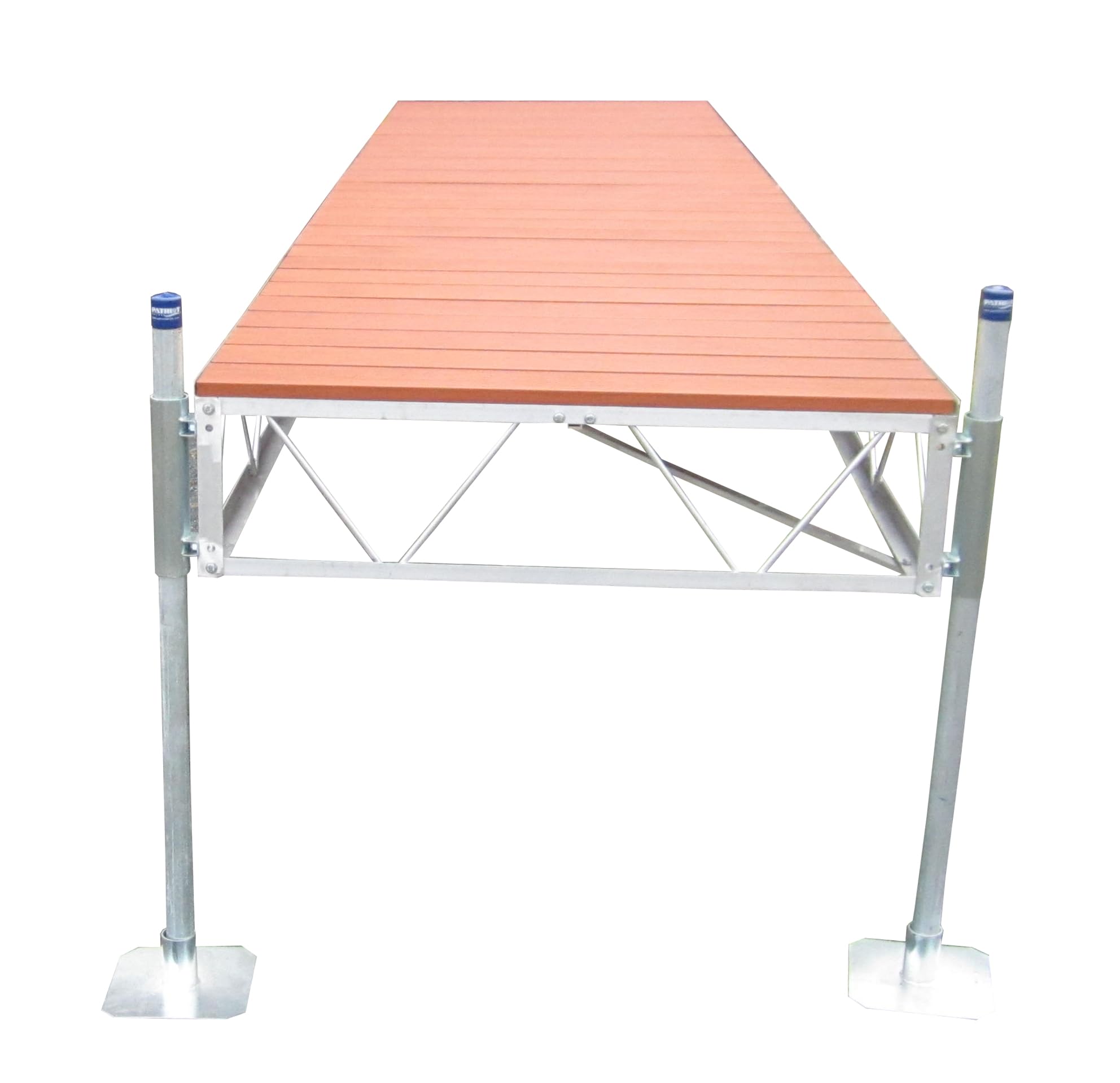 Patriot Docks 16ft. Straight Dock - with Brown Aluminum Deck Panels (10502)