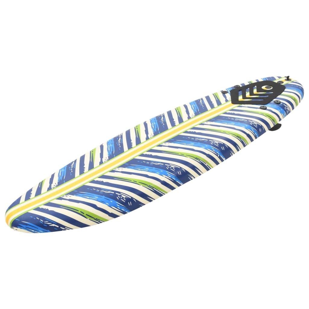 Festnight Planche de Surf avec Coussin de Traction pour Débutant Adulte 170 x 46,8 x 8 cm Design de Feuille