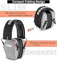 Vista 6 de PROHEAR 016 Orejeras de protección auditiva de seguridad para tiro, NRR 26dB reducción de ruido protector auditivo pasivo delgado con auriculares