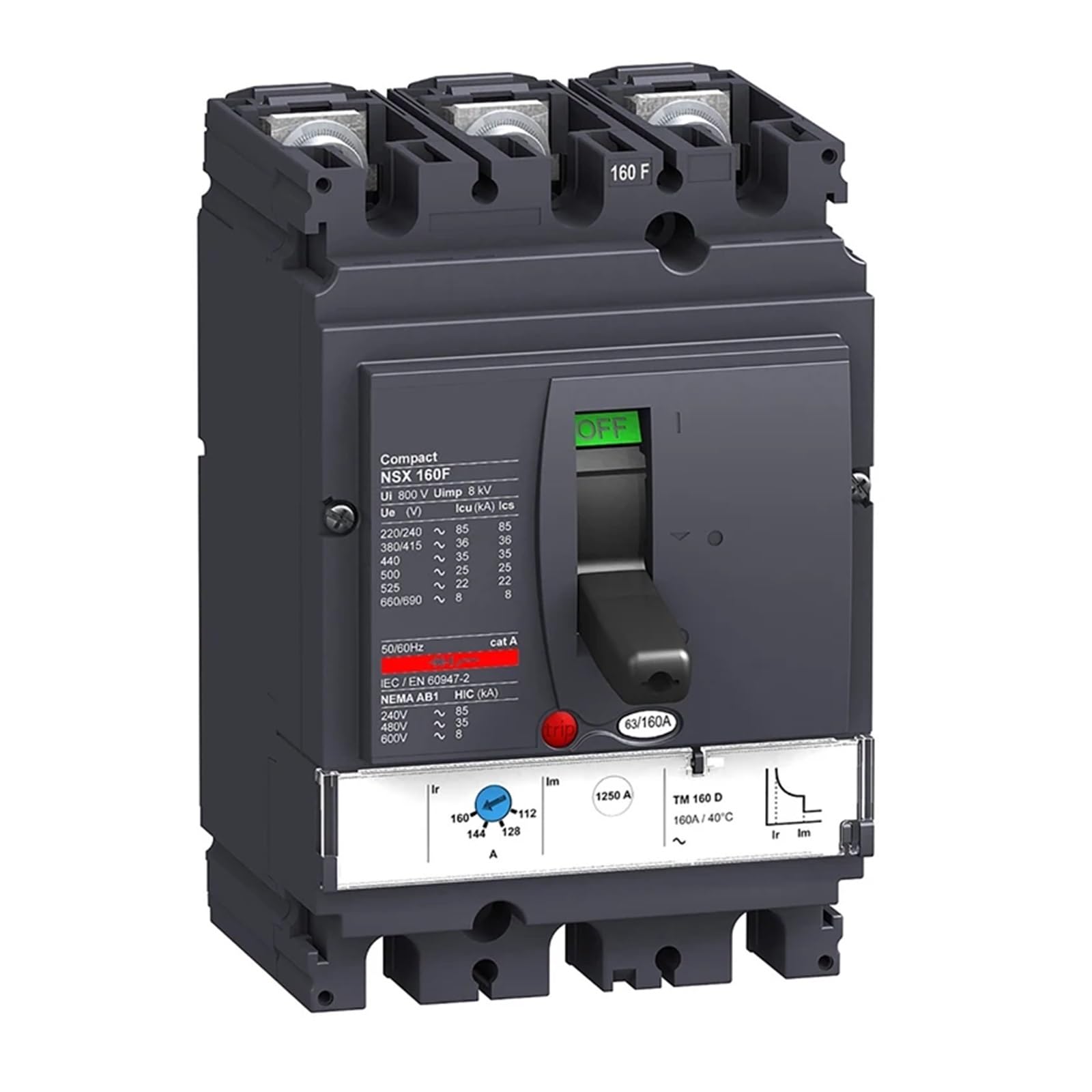 Disjoncteur à boîtier moulé LV430622 NSX160F TMD 100A 3p2d 36kA pour tableau