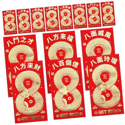 NAMOARLY 30個蛇年春節用製入り赤い封筒 箔装飾伝統デザイン 複使用可能でおやメモを に収納 ラッキーマネーポケットお祝い用