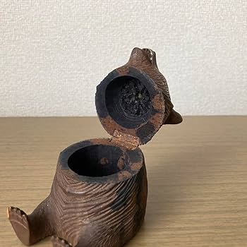 【★ガラス目が美しい★】アンティーク　木彫りの熊　北海道　アイヌ　ペア　置物 Amazon.co.jp: 珍品 木彫り 熊 インクケース 木彫りの熊 くま