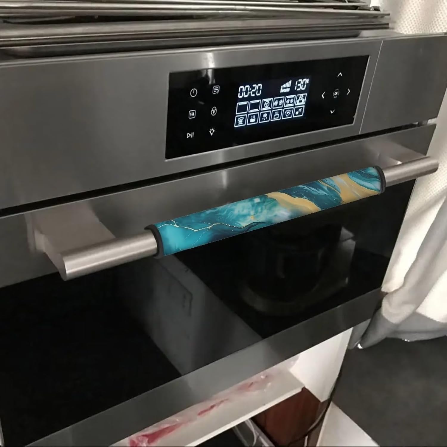 Marble Print Fall Electrical Kitchen Appliance Handle Covers for Oven Refrigerator Microwave,Set of 6 Dishwasher Door Cover Appliance Handle Covers