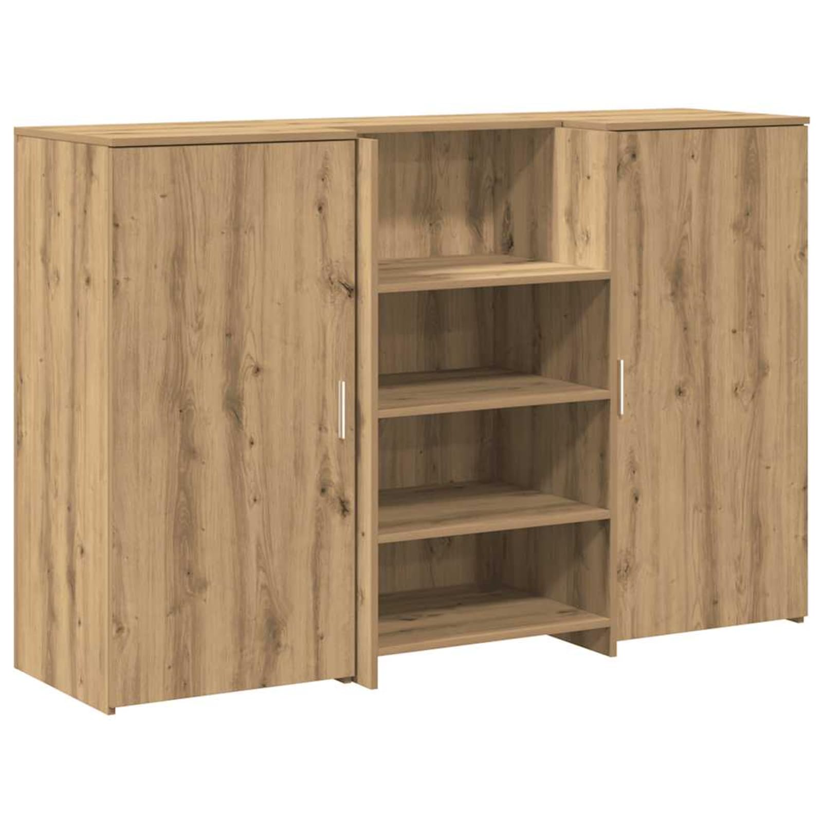 Homgoday Banco Reception con Armadietti 155x50x1035 cm Rovere Artigianale - Scrivania per Ufficio con Ampio Spazio di Archiviazione Truciolato Resistente Facile Montaggio