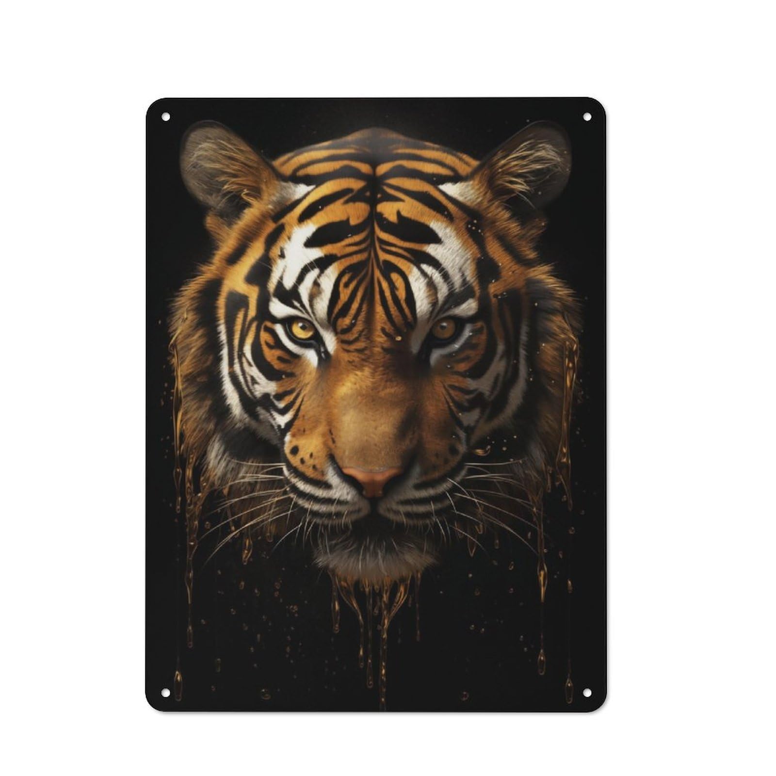 Junmoney Black Dark Bengal Tiger Retro Tin Sign 40X30cm For Workshop Wall, For Home Interiors And Metal Sign Collectors
