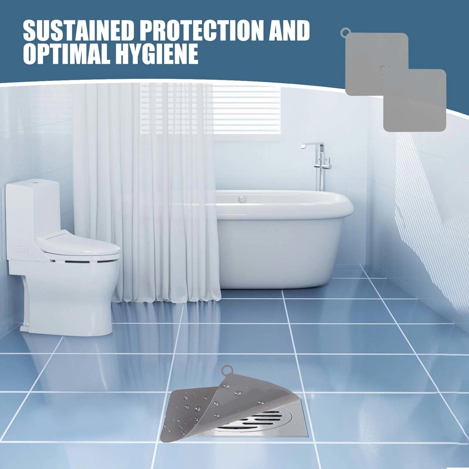 Tapón de Ducha antiolor, 2 Unidades de Silicona Gris 20 x 20 cm Protector de Drenaje, ubierta de Desagüe de Piso, solución eficaz contra los Malos olores protección Duradera de tu Sanitaria