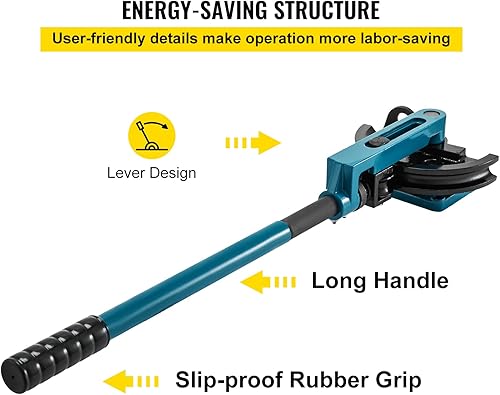 Miniatura 6 de VEVOR Dobladora de tubo de tubería dobladora manual de tubo de 38 a 1 pulgada con 7 troqueles tubo doblador de tubo resistente de acero y cobre