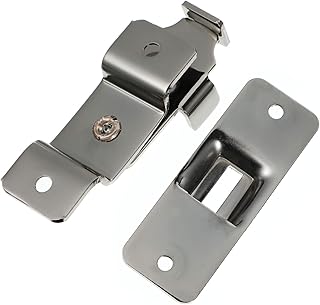 YARNOW 1 PC 90 Degree Door Buckle Stainless Steel Staples Heavy Duty Padlock Staples Heavy Duty Stainless Steel Hasp Door Hasp Lock Hasp and Staple Latch Lock Stainless Black