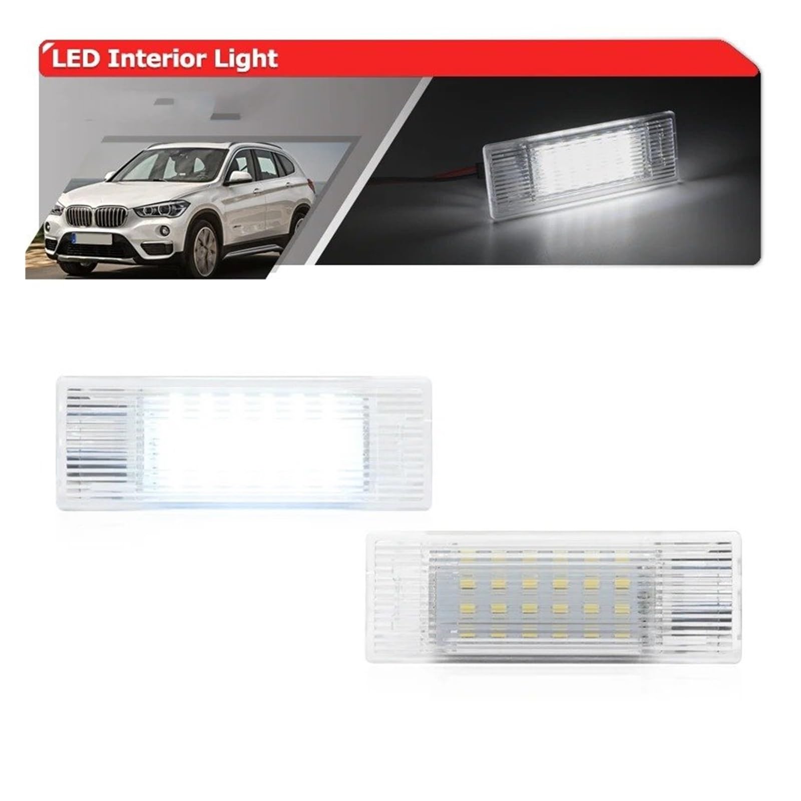 Para BMW F48 X1 2016-2022 Luces Repuesto Interiores Traseras Debajo Espacio Para Los Pies 4x F&R Luz LED Blanca Puerta Paso Luz Cortesía Charco Luces Matrícula Coche