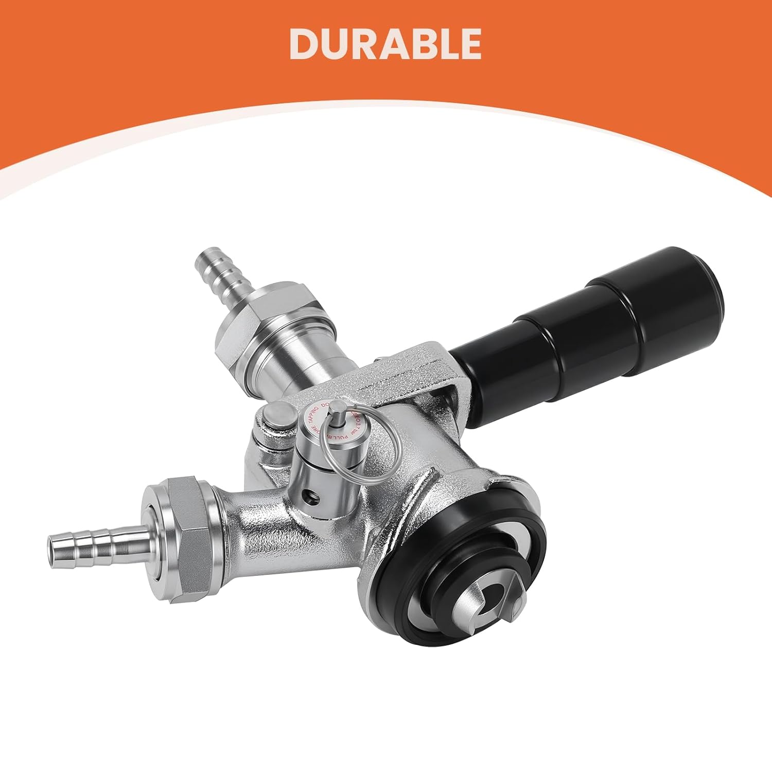 Roastove Keg Coupler, Sankey D Tap with 304 Stainless Steel Probe, D Style, for 5/16" ID Hose, with 2 Extra G5/8" X1/4" Tailpiece and Hose clamp