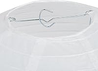 QIXINHANG Abajur rotund alb din hârtie, stil clasic cu nervuri de bambus, decorațiune de 20 cm (8 inch) pentru grădină, nuntă și evenimente 2