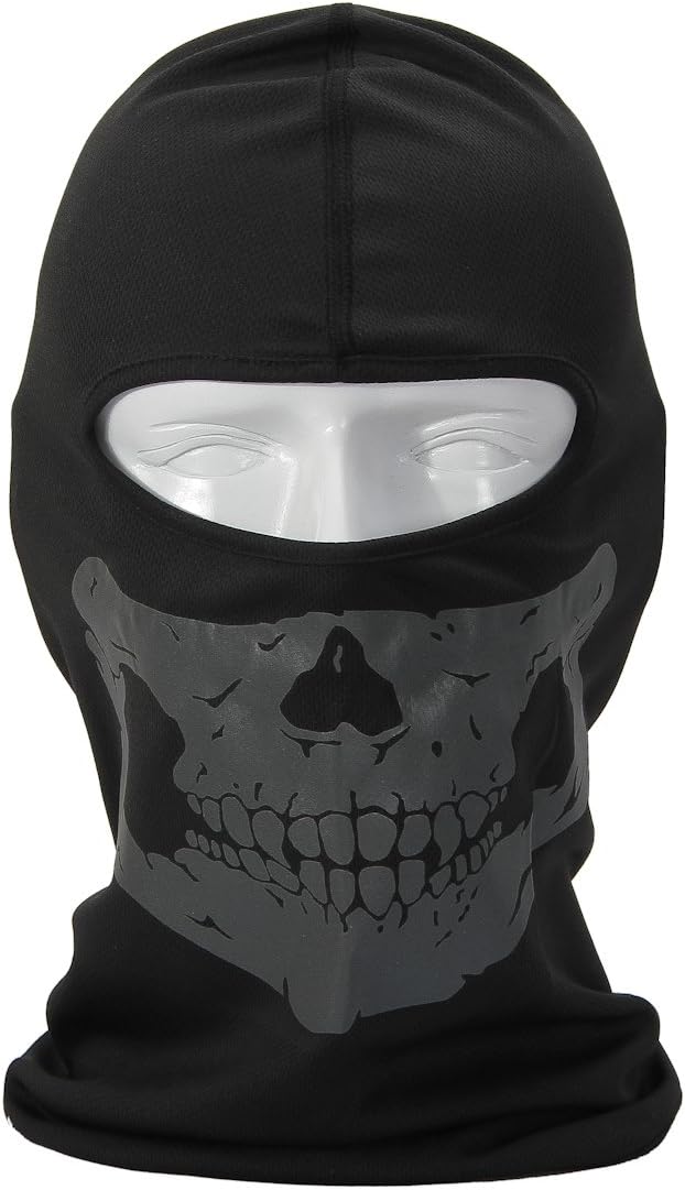 Motorcycle Reflective Skull Balaclava Hood Full Warm Neck Face Cycling Ski Windproof Protector Mask (09)