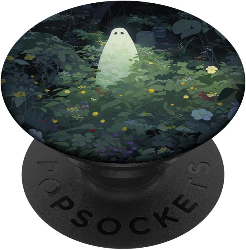Aesthetic Halloween Ghost In Forest Garden Botanical Ghost PopSockets MagSafe PopGrip for iPhone
