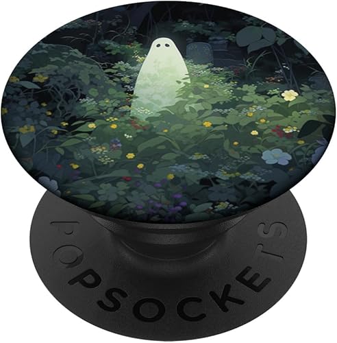 Fantasma estético de Halloween en el jardín del bosque fantasma botánico PopSockets intercambiables PopGrip