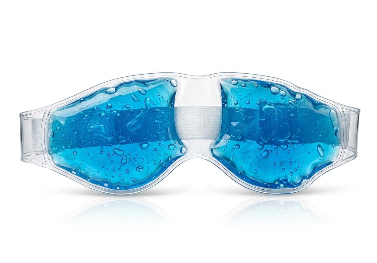 Sahyog Wellness Cooling Eye Gel Mask for Dark Circles, Pain Relief, Dry Eyes Treatment, Reusable Gel Eye Patches with Adjustable Strap, Reduces Puffiness and Eye Strain
