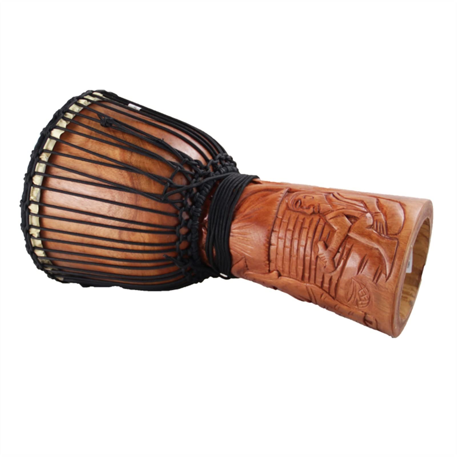 FLFL Tamburo Djembe Tamburo per Batterista Djembe in Pelle di Capra Intagliato A 12 Pollici da 10 Pollici A 12 Pollici per Bambini Adulti Principianti