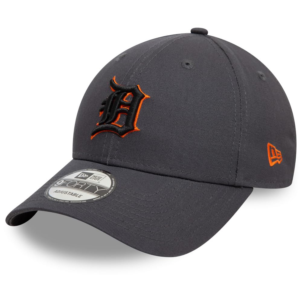 New Era Unisex Charcoal 9Forty Strapback Cap - Sidepatch Detroit Tigers