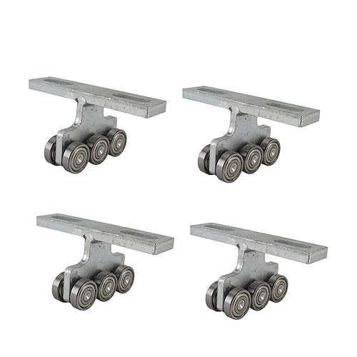 Gugxiom Conjunto de carrito en T de 6 ruedas, 4 piezas de hierro y acero al carbono S45C tipo T, carga máxima de 6613 libras de rodillos silenciosa