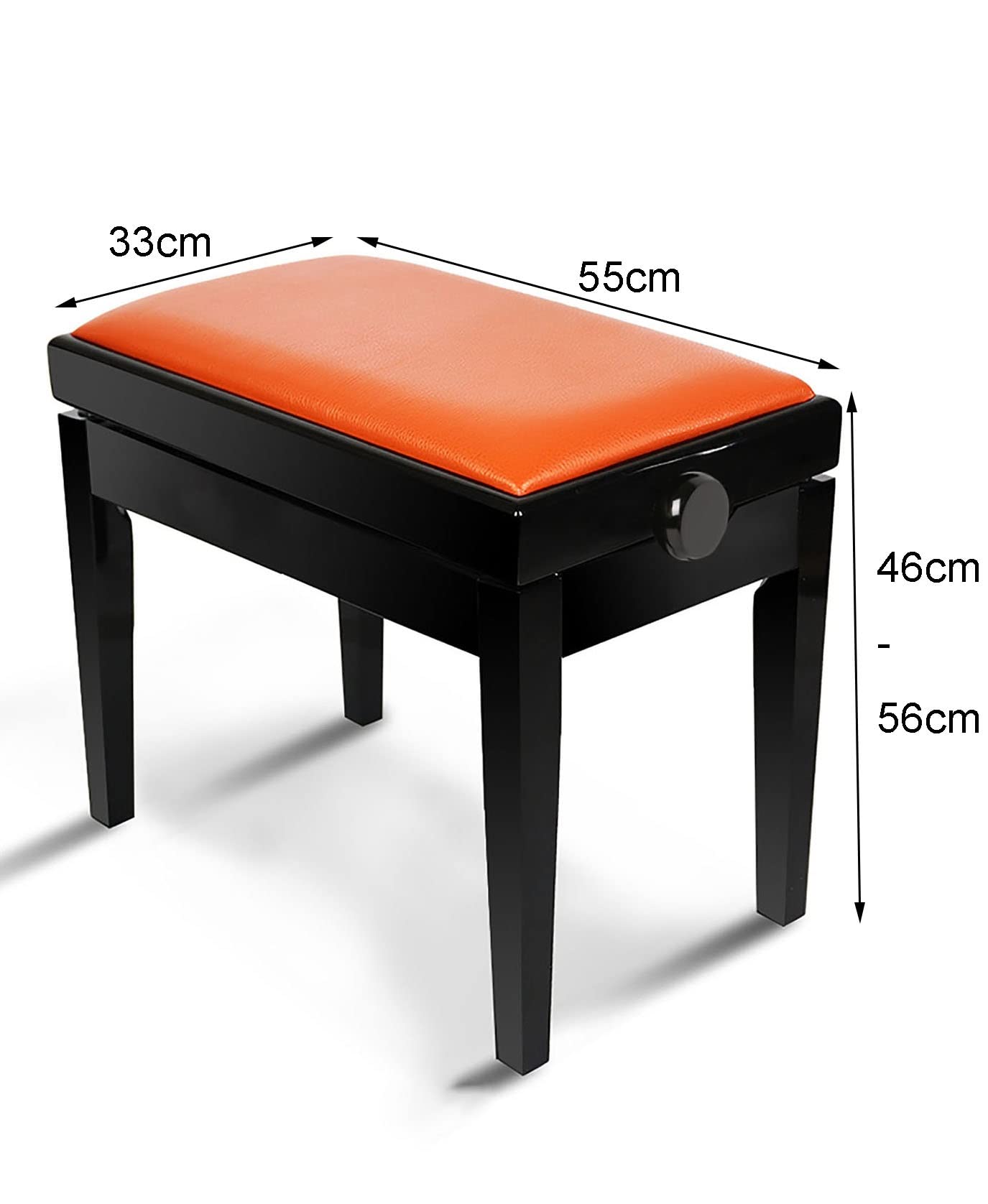Sgabello per Pianoforte, Tavolo da toeletta, Sgabello Regolabile per Pianoforte, Altezza Regolabile 10 cm, Comodo e