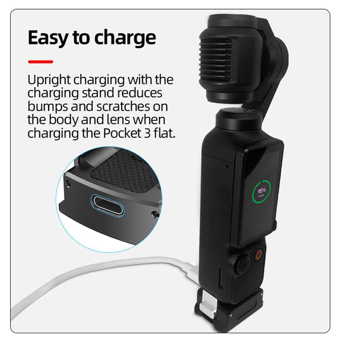 Base Di Ricarica Magnetica Per DJI Osmo Pocket 3 Con Attacco 1/4" E Sgancio Rapido - Accessorio In Alluminio - 4