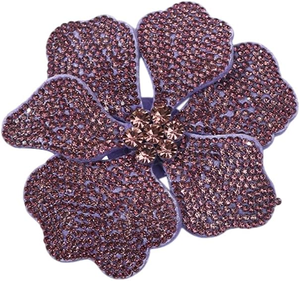 Rhinestones Flower Brooch Pin for Women Elegant Colorful Sparkly Crystal Floral Lapel Pins Shawl Dress Suit Clothes Accessories Wedding Party Boutonniere Corsage Fashion Jewelry 3.3in